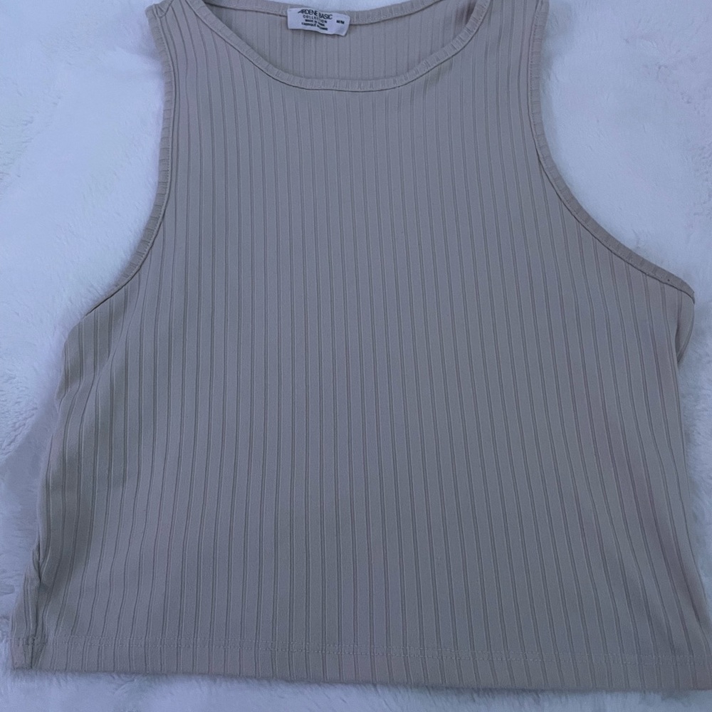 Ardene Ribbed Cream Tank Top